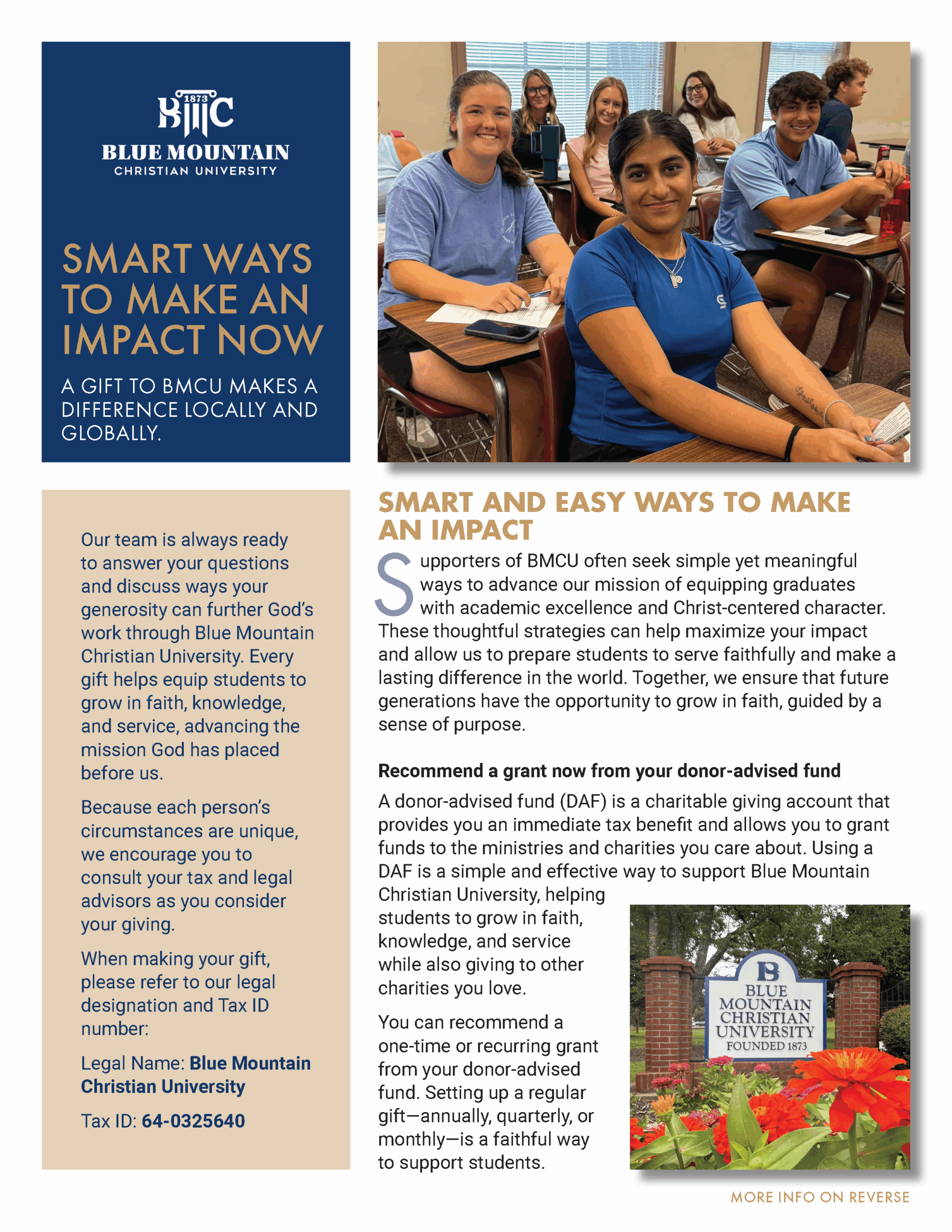 Support The Future of My Favorite Charity brochure cover